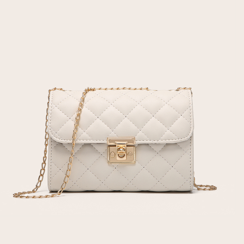 Geantă crossbody matlasată, geantă tip clutch cu lanț la modă, geantă de umăr, geantă pătrată, geantă tip ghiozdan_voghion.com