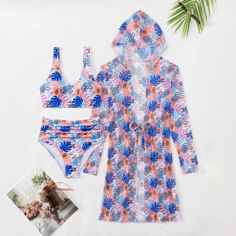 Dameskleding Multi Color Printing Sexy High End Badpak Bikini Driedelig Dames Badpak_voghion.com