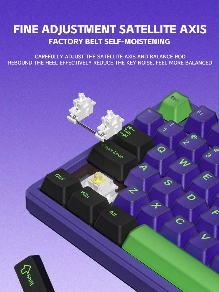 K99 Pro Mechanical Gaming E-sports Wireless 2.4G Bluetooth Three-mode Semi-transparent Keycap RGB Customizable Keyboard_voghion.com