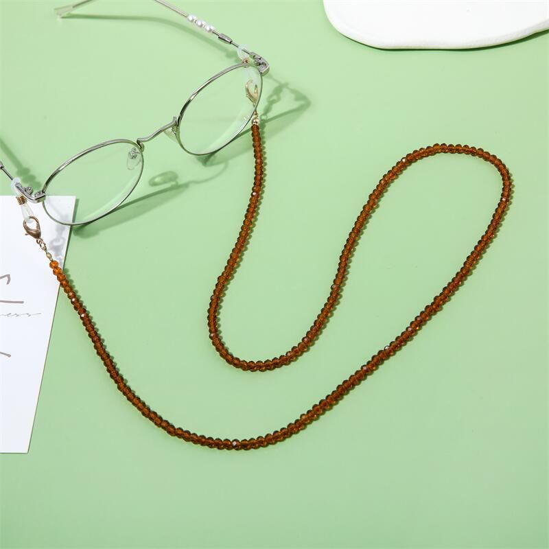 Multicolor Fashion Crystal Beaded Glasses Chain Mask_voghion.com