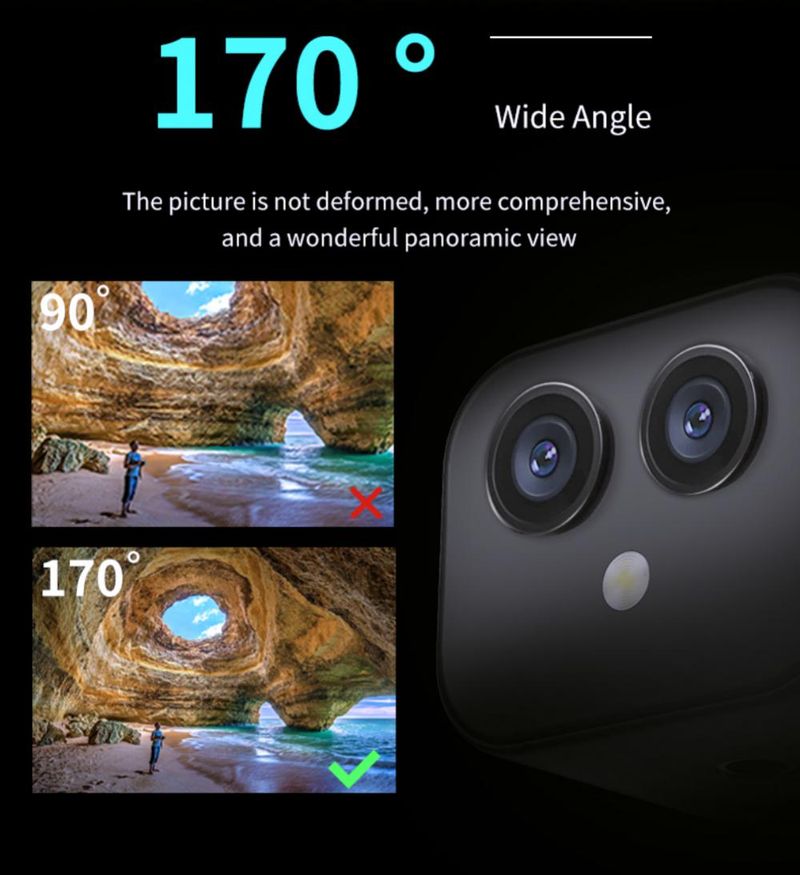 Trådløst mini WiFi IP-kamera Sikkerhetsovervåking Mikro Dual Cam HD 4K Nattsyn Smart Home Sports Monitor Innebygd_voghion.com