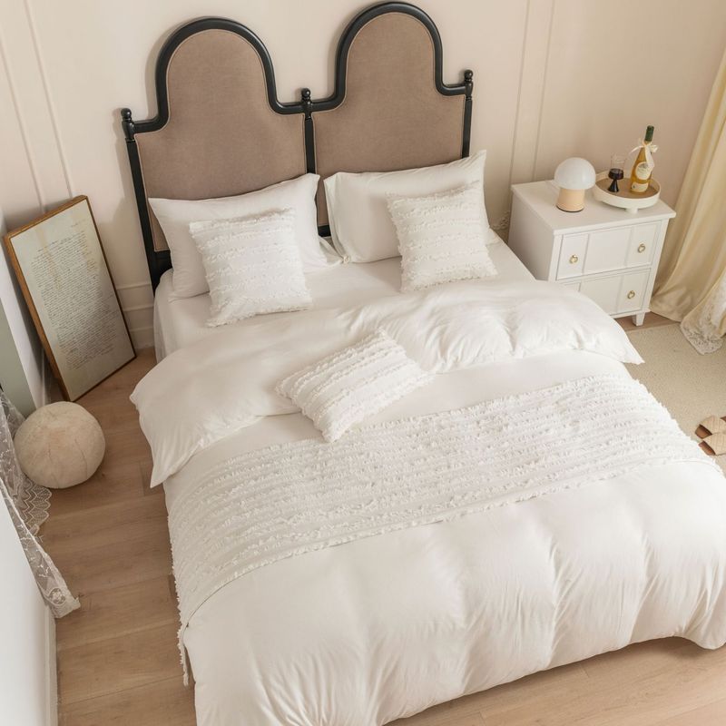 Asciugamano da letto in cotone e lino jacquard tinta unita nordico per hotel, casa, hotel, bandiera da letto_voghion.com