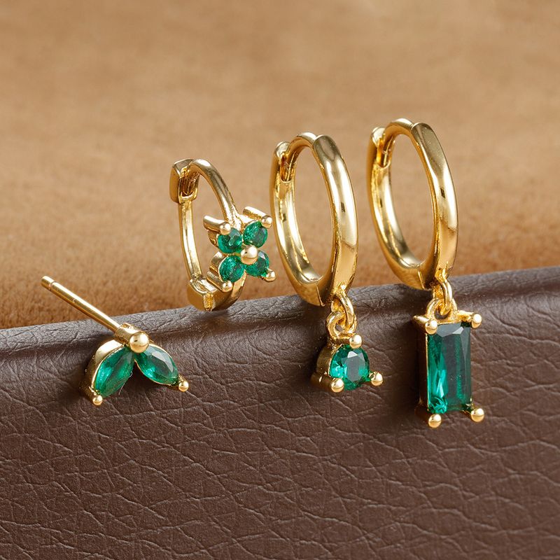 Orecchini pendenti geometrici a forma di occhio di cavallo, con zirconi, eleganti, leggeri e di lusso, set di 4 orecchini da donna_voghion.com