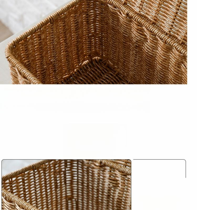 Boîte Pulan de style européen avec couvercle pour chambre à coucher, organiseur de vêtements, panier d'extérieur en rotin tressé, armoire_voghion.com