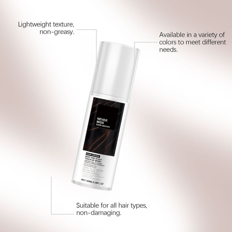 Dunkelbraunes, leicht zu reinigendes, tragbares Einweg-Haarfarbenspray zum täglichen Auffrischen_voghion.com