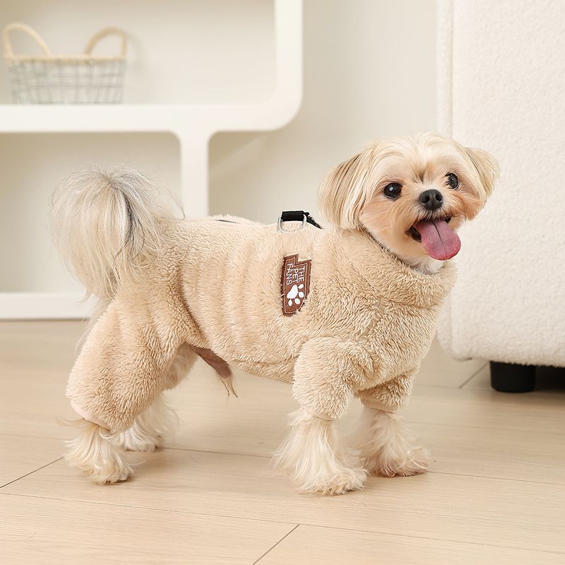 Clothes Autumn Winter Warm Double-Sided Jacket Small Dog Pet Apparel Zipper Four-Leg Fleece Coat_voghion.com
