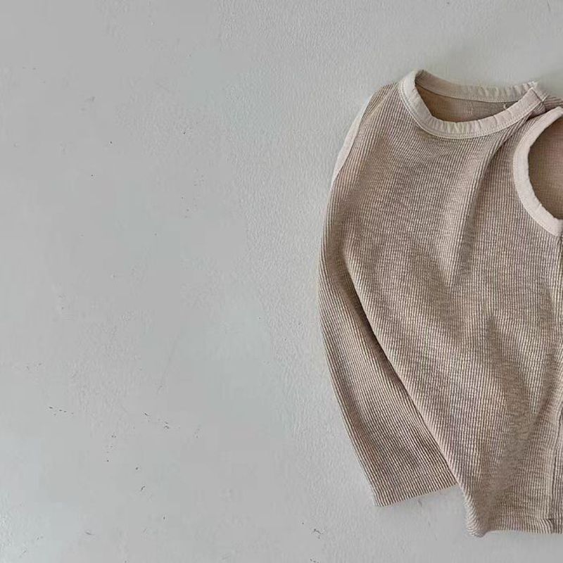 Koreanesch-Stil Ins Einfarweg Hängend Baby Kuerz Kloteren Summer Äermlos West Eendeel Kloterkleedung Atmungsaktiv Kotteng Männer a Fraen Schatz_voghion.com