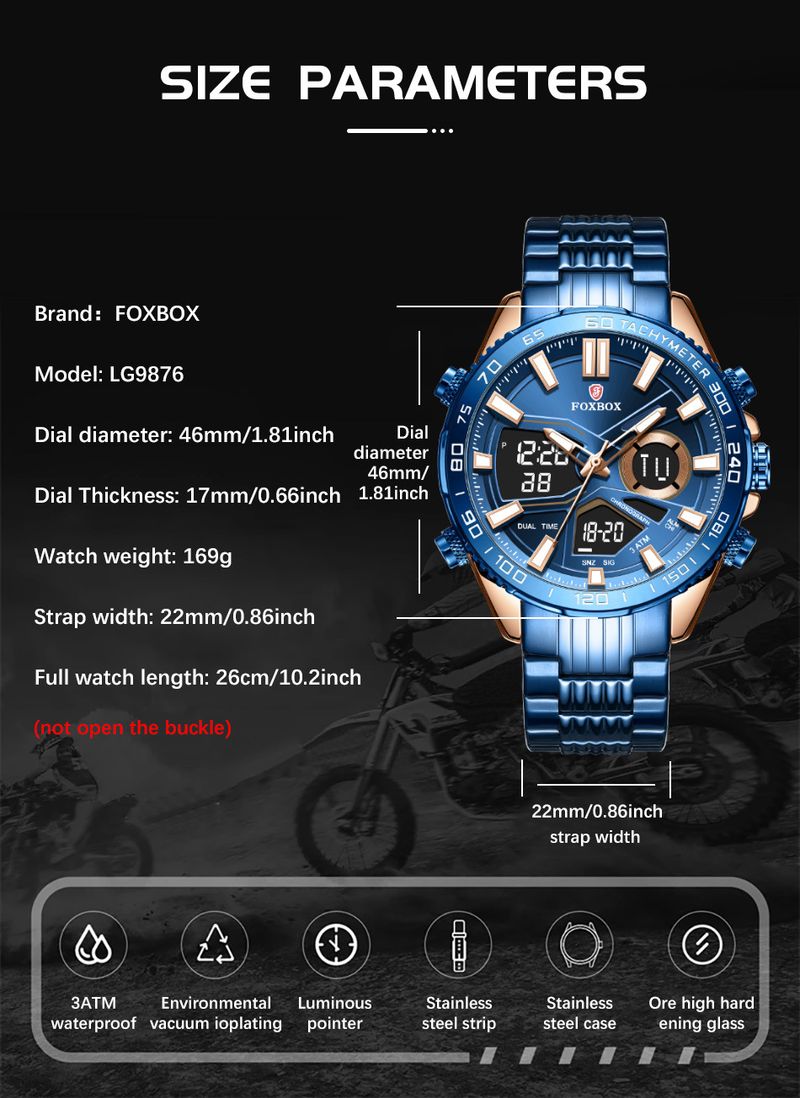 Sportliche digitale Analoguhr für Herren mit Multifunktions-Chronograph, Kalenderanzeige und 30 m Wasserbeständigkeit, wasserdichte Herrenuhr mit Kalender_voghion.com