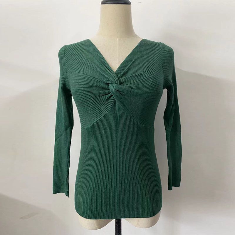 Haut pull crépu décontracté à la mode pour femmes_voghion.com
