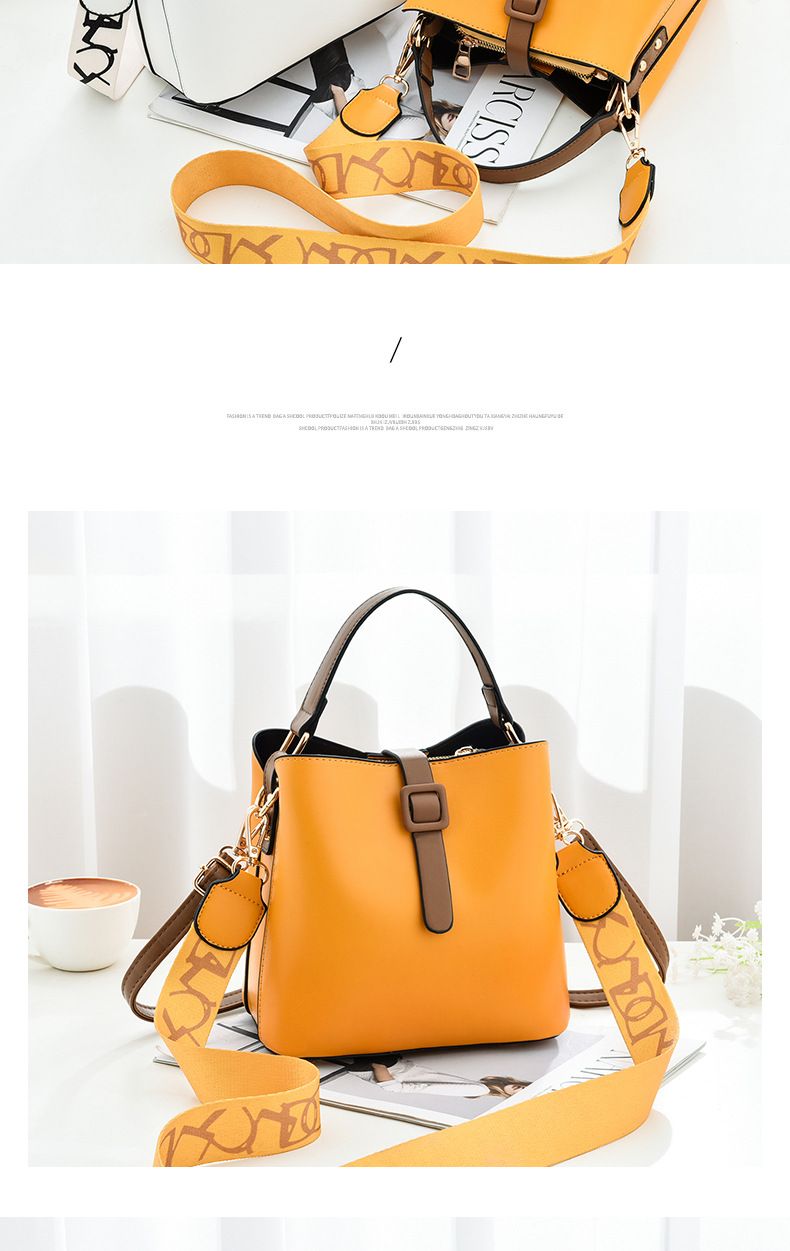 Borsa da donna con tracolla larga, borsa a secchiello, moda, grande capacità, borsa a tracolla da donna_voghion.com