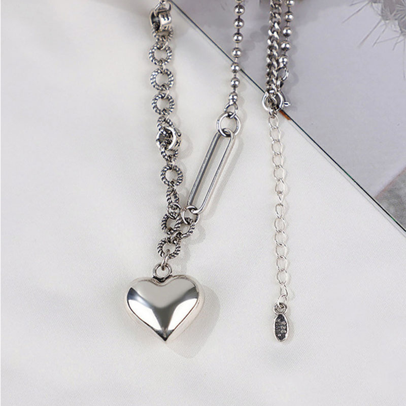 Stempel VENUS Silber Farbe Liebe Herz Halskette Für Frauen Mädchen Punk Geometrie Unregelmäßigen Schmuck Teil Geschenke Drop_voghion.com