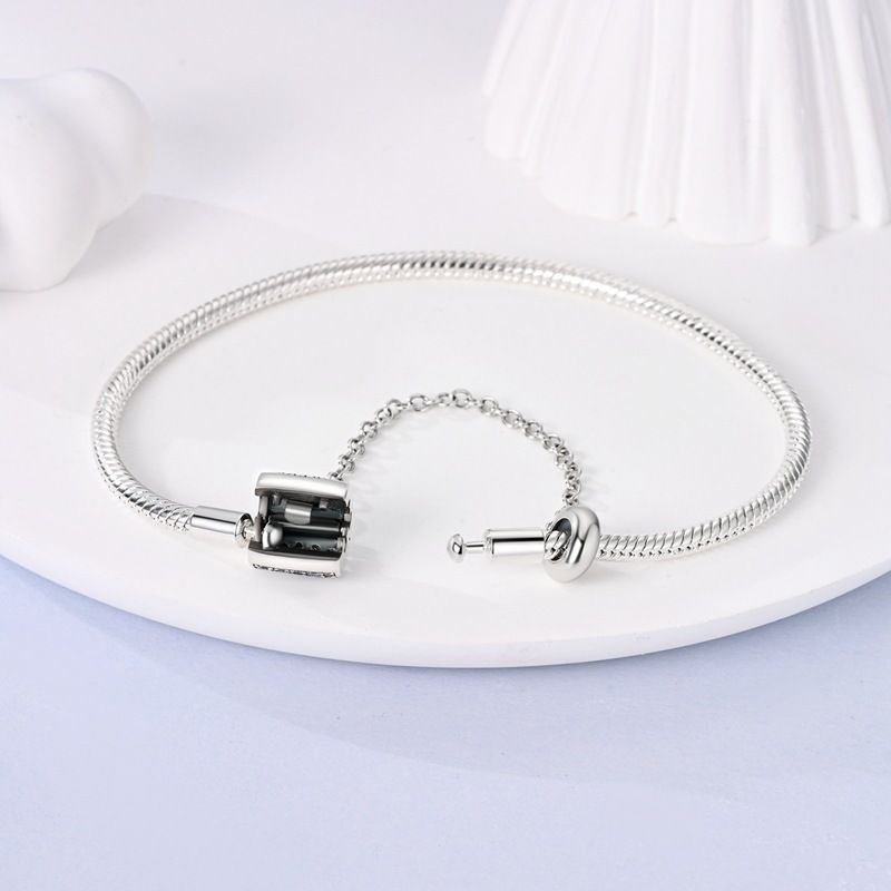 Bracciale originale in argento S925 placcato in rame con quadrifoglio, acchiappasogni, serpente, catena in osso, ciondolo con perlina Pan Jiadora_voghion.com