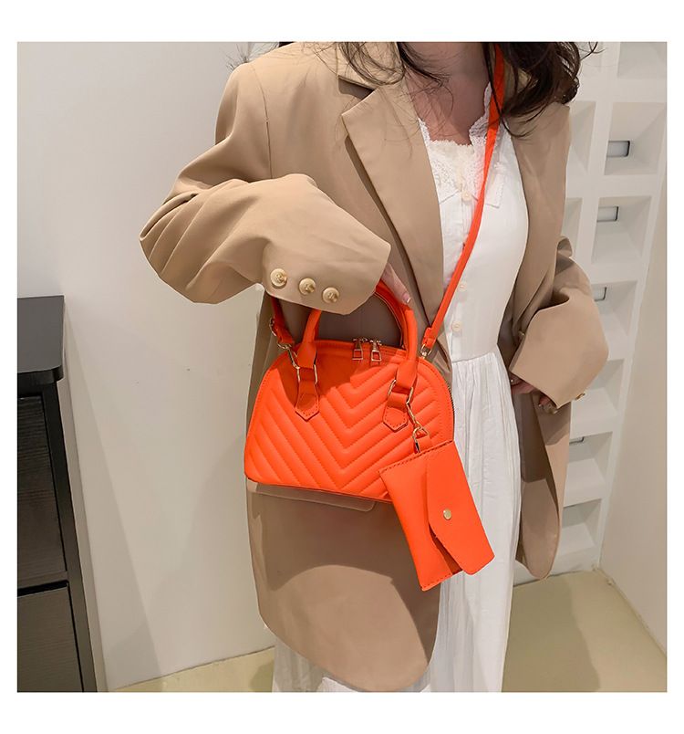 Borse da donna, borse popolari primaverili, borse da donna alla moda e versatili, borse a conchiglia a righe in due pezzi, borsa a tracolla singola piccola per temperamento femminile_voghion.com