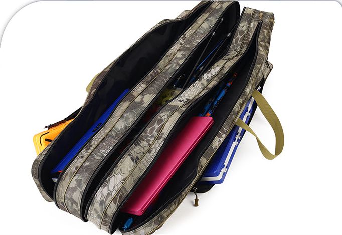 Zaino da pesca a doppia spalla con motivo a squame di drago ispessito, multifunzionale, grande capacità, borsa per canna da pesca con pancia grande_voghion.com