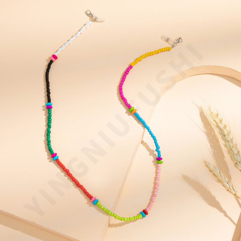 Cinturino per occhiali da collo con catena di cristallo colorata per maschera alla moda_voghion.com