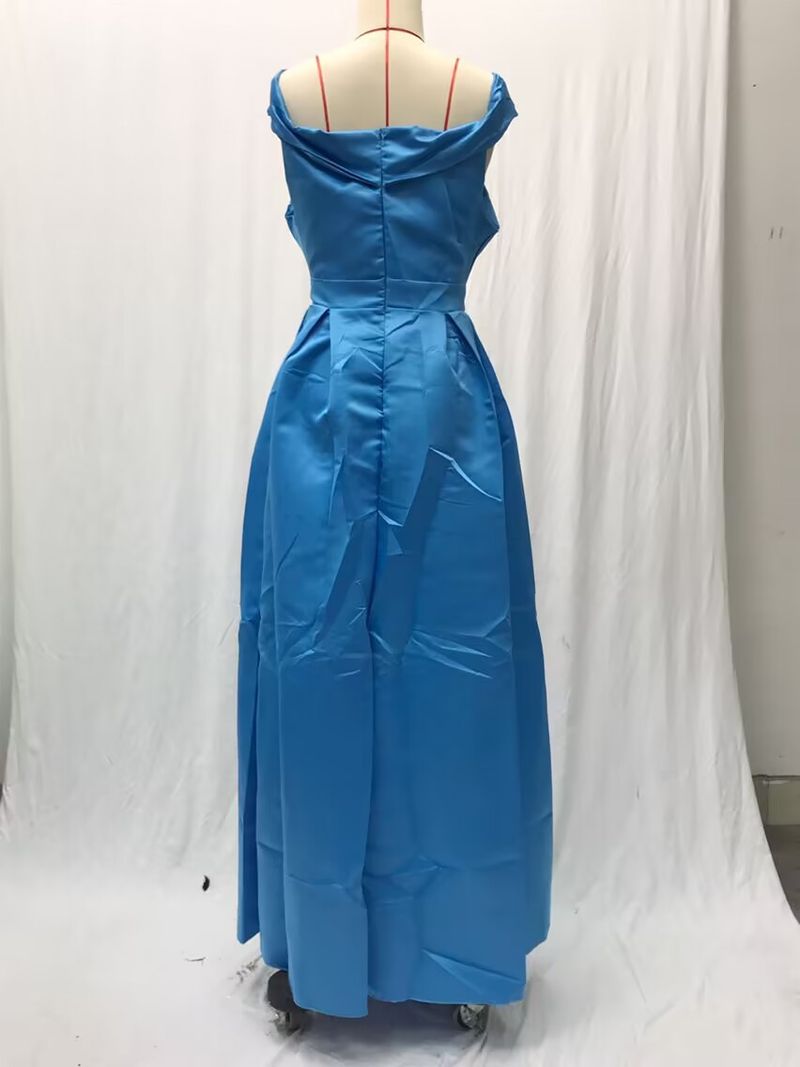 Women's deep V-neck ebay satin multi-color dress_voghion.com