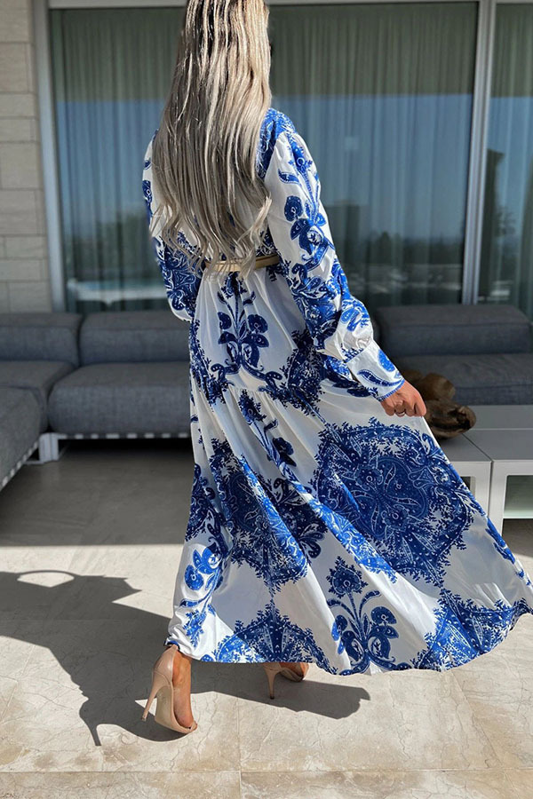 Damen-Stil, böhmisches, lässiges langes Kleid, lockeres Urlaubskleid_voghion.com