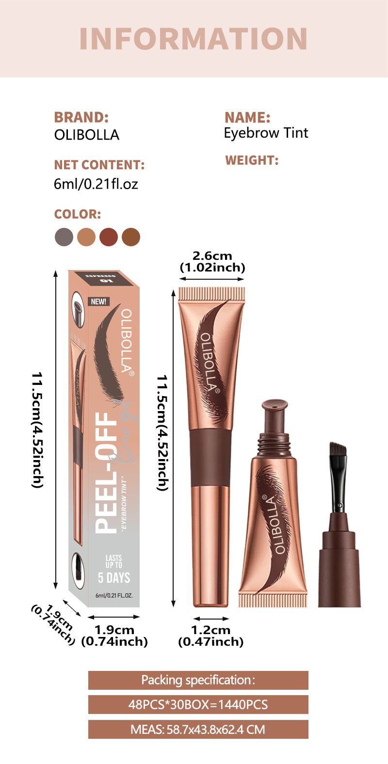 Colle à sourcils détachable, pâte colorante pour sourcils, imperméable, longue tenue, ne se décolore pas, liquide colorant pour sourcils, crayon à sourcils semi-permanent_voghion.com