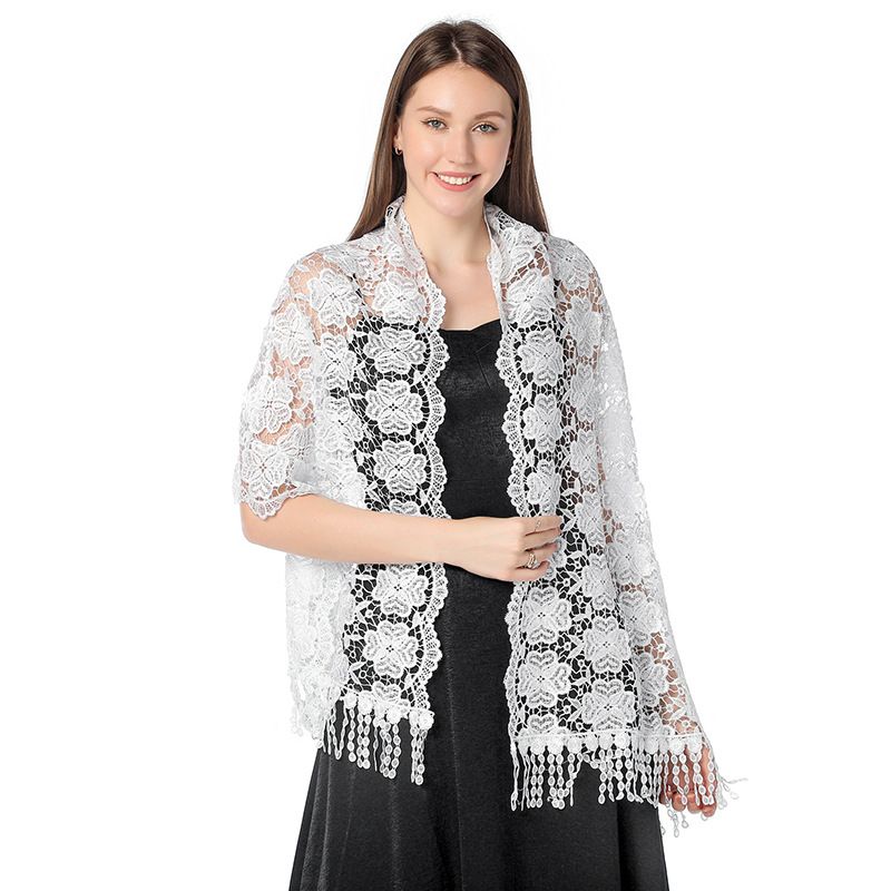 High-End-Schal aus bestickter Spitze, für Abendessen, Kleid, Party, Schal, ethnischer Stil, bestickter Quastenschal für Damen_voghion.com