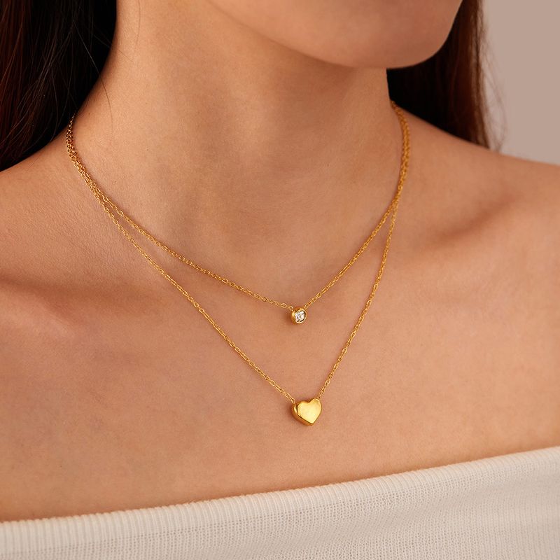 Collana da donna in acciaio inossidabile con design di nicchia, catena a doppia clavicola in acciaio al titanio e gioielli alla moda_voghion.com
