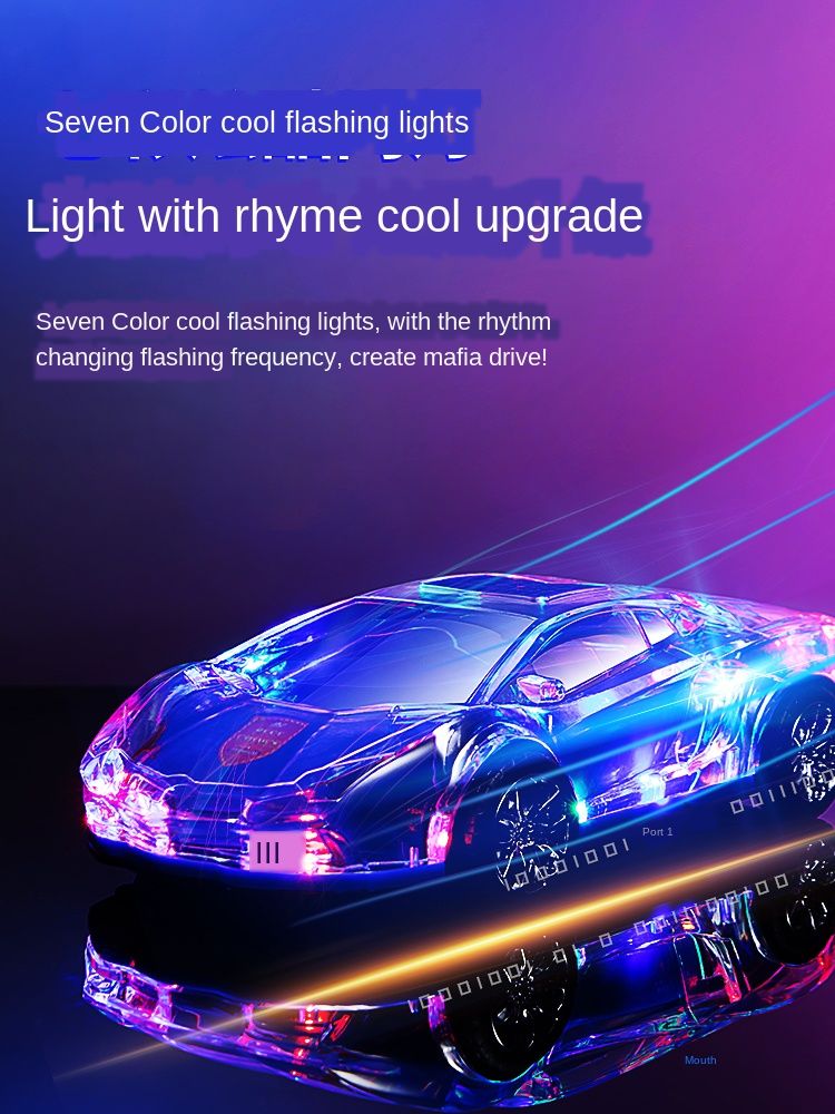 Auto Bluetooth-kõlar spordikujulise juhtmevaba stereoga, mida saab USB-kettale ühendada, värvilised tuled, välk_voghion.com