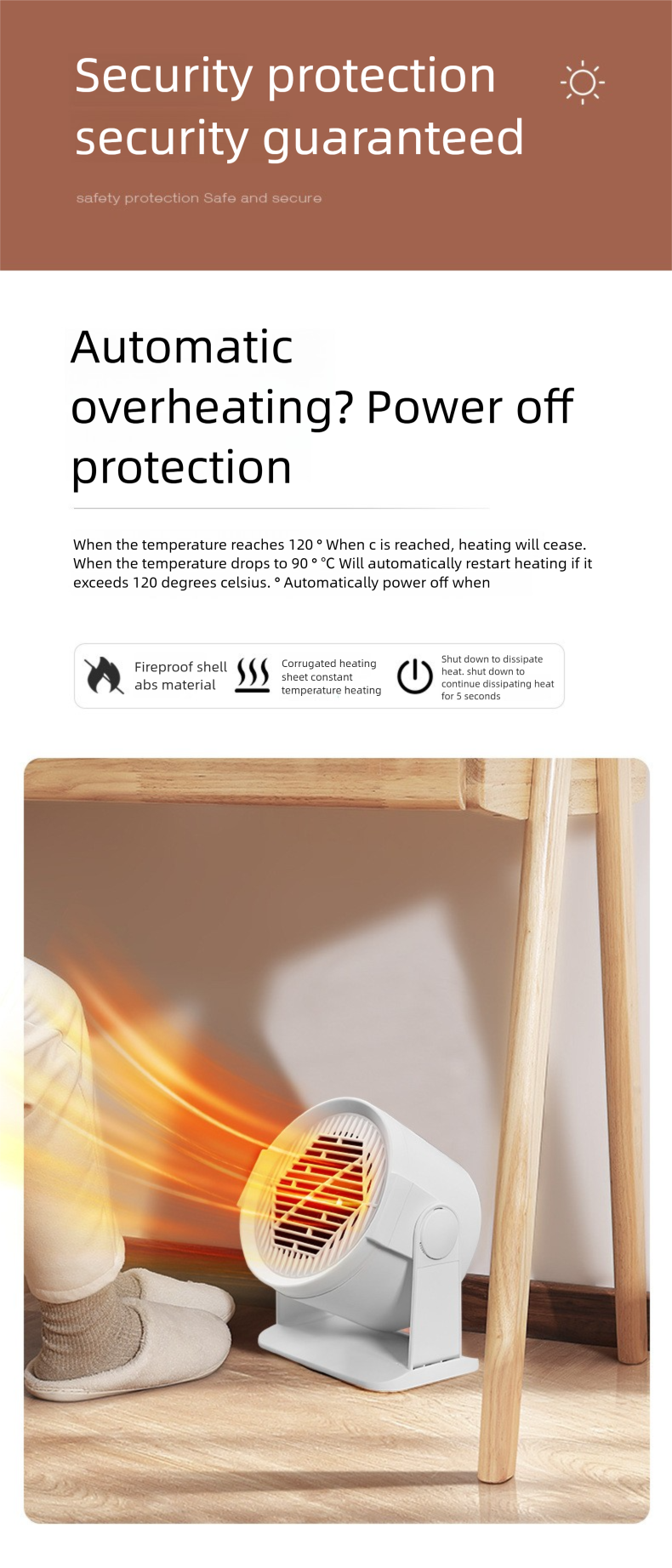 Mini Desktop Fan Heater, Dual Function Personal Warmer For Office Or Home, Portable Electric Heater With Safe Tip-Over Protection_voghion.com