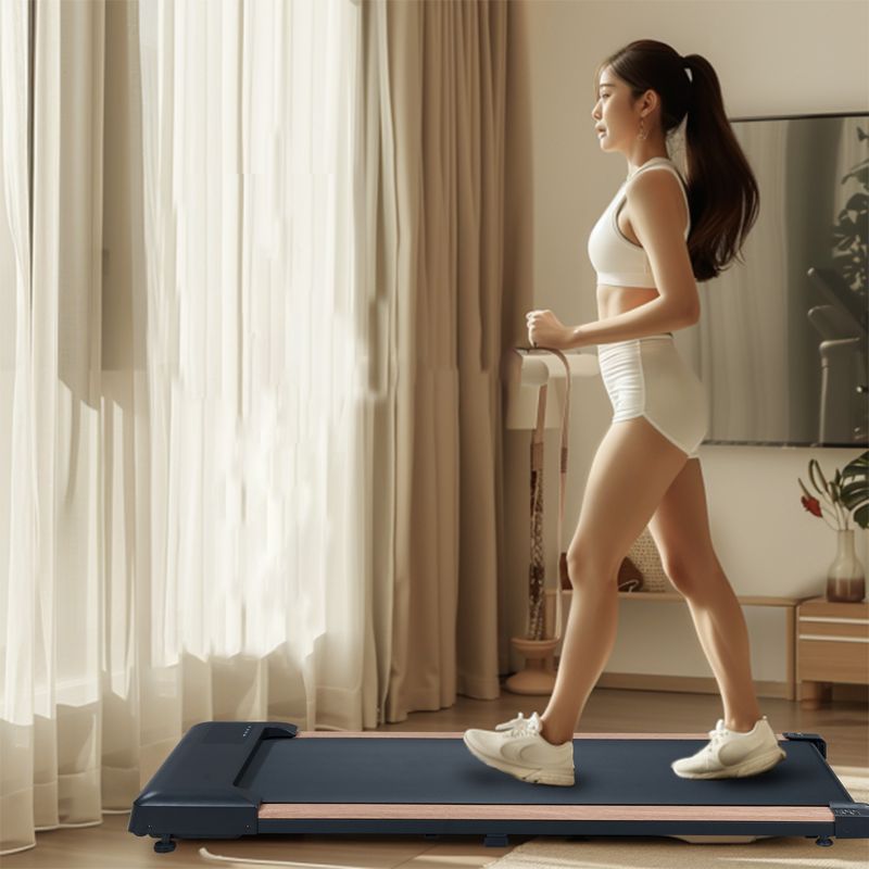 2.25HP Under Desk Treadmill, Portable Wood Walking Pad For Home & Office, Compact Running & Walking Machine With Remote Control, LED Display, Black_voghion.com