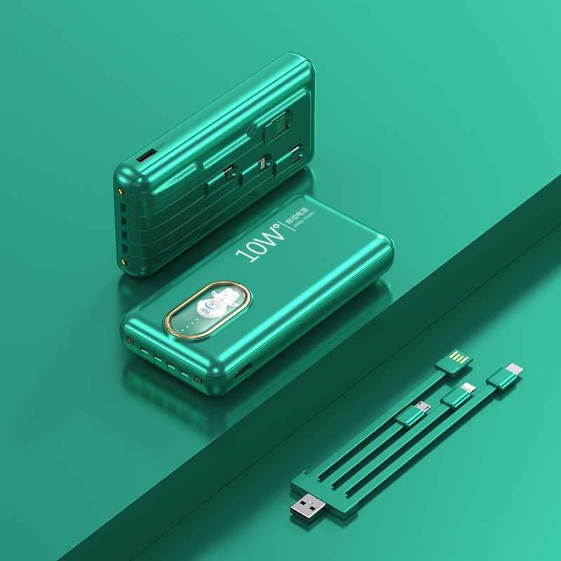 Cue Pe Large Capaciy Comes wih Cable Bank 20000mAh Fas Charging Porable and Compac Mobile Power Supply_voghion.com