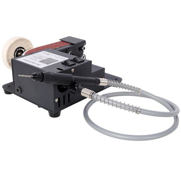 2-in-1 Belt Sander,350W Dual Motor Rotary Tool Sand Belt,Mini Electric Belt Sander Desktop Polisher,Multifunctional Power Tool_voghion.com