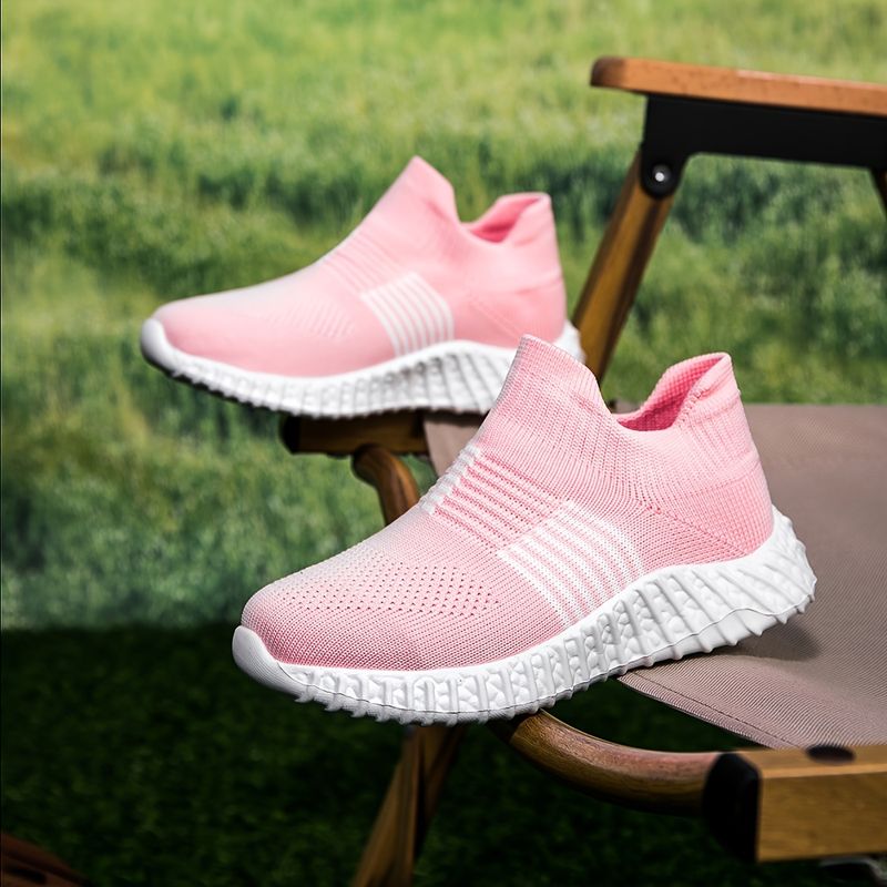 Casual Low Top Slip On Woven Shoes Boys, Breathable Lightweight Sneakers For Walking Running Training, All Seasons_voghion.com