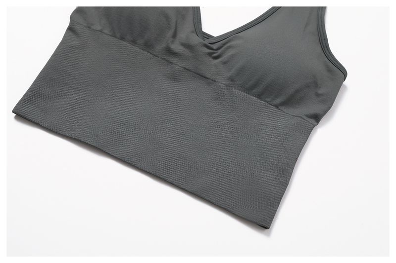 Roupas femininas Respirável Halter Neck Lindas Costas Yoga Sutiã Sem Costura Roupa Interior Esportiva Feminina Verão À Prova de Choque Fitness Top 7725_voghion.com