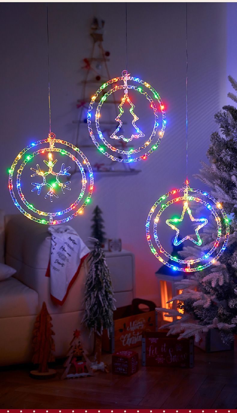 Luci natalizie a LED 8 in 1 con telecomando: 12 motivi festivi (fiocchi di neve, alberi, stelle e altro) per decorazioni natalizie da interni._voghion.com