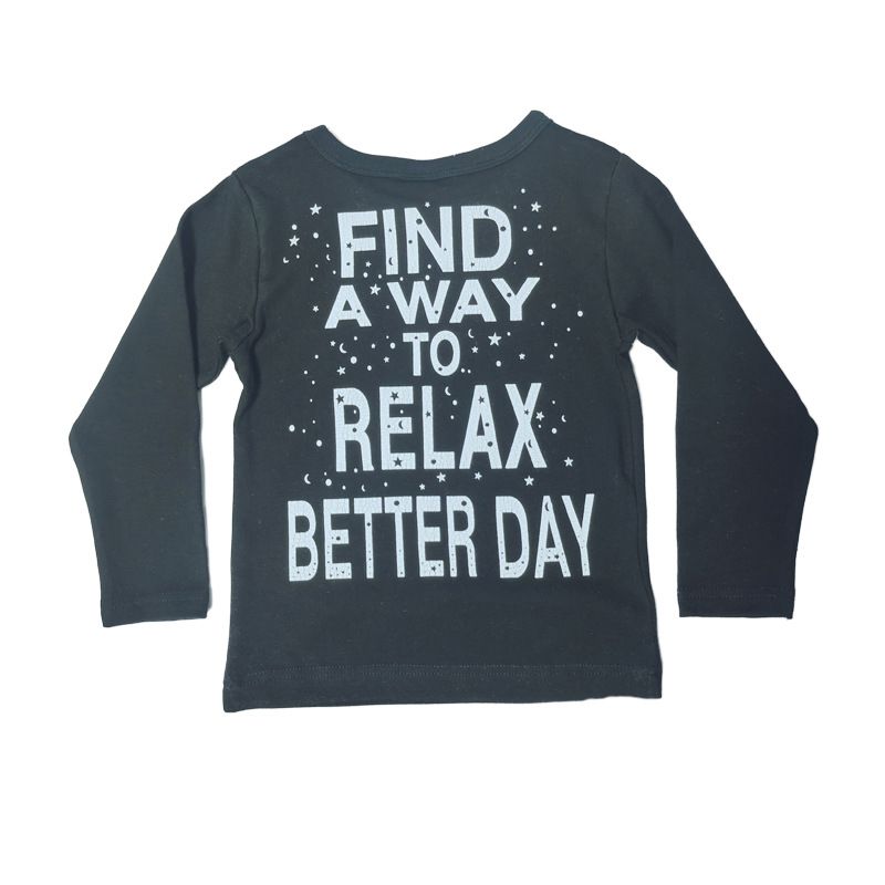 Kinder-T-Shirt mit langen Ärmeln aus 100 % Baumwolle mit Vintage-Buchstabendruck, weich, dehnbar, Unisex, lässig, für Jungen und Mädchen (Schwarz, Rosarot) – Größen 90–150 cm_voghion.com