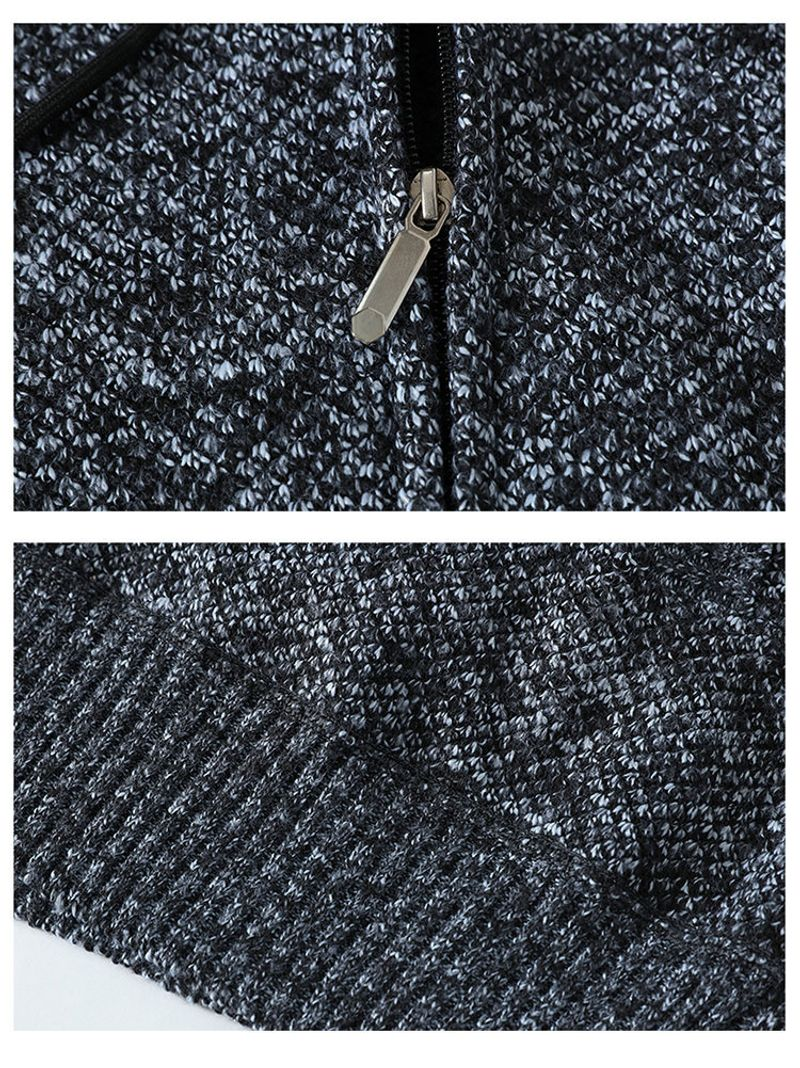 Herrenbekleidung plus warme Kaschmirpullover Strickwaren Herbst und Winter neue Strickjacke mit Kapuze große Freizeitjacke_voghion.com
