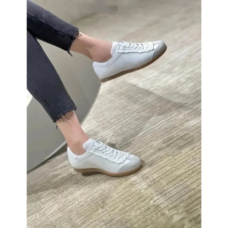 Das Fußgefühl ist zu gut ~ 2025 Neue Ballett-Stil Deutsches Training Casual Sports Kleine weiße Brettschuhe_voghion.com