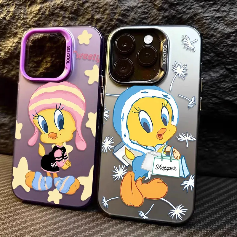 Custodia per Xiaomi POCO X6 X5 X3 NFC F3 F4 GT F6 F5 M6 Pro 4G M5S C65 Mi 14 13T 12T 13 12 11 Lite 5G NE Lovely Tweety Bird Plating_voghion.com