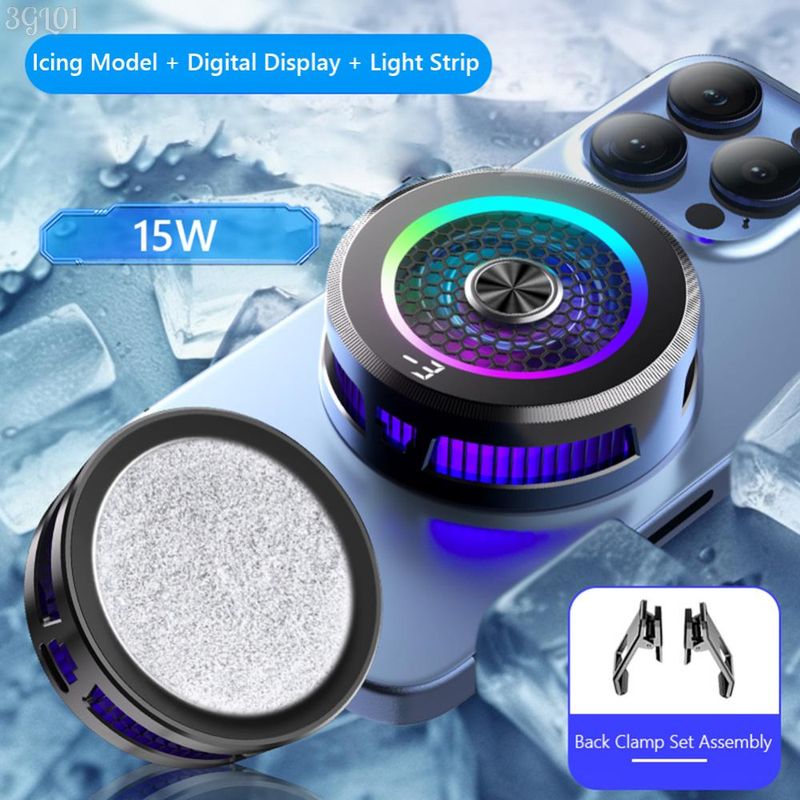 Magnetic & Back-Clip Semiconductor Refrigeration Cooling P Radiator Digital Display RGB Lighting 3 Modes For IPad_voghion.com