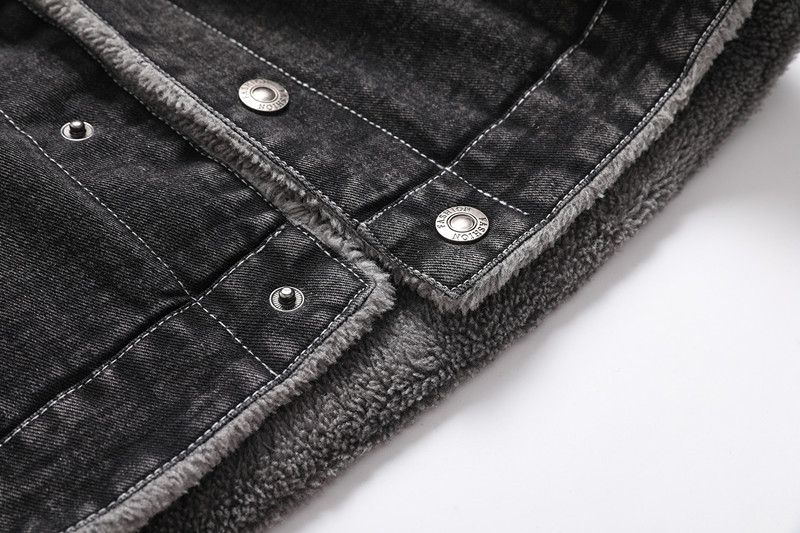 "Schwere Arbeitsjacke mit Fleecefutter für Herren – Ganzjahres-Baumwoll-Polyester-Mischgewebe mit praktischen Taschen | Schwarz/Dunkelgrau | Größen M-5XL"_voghion.com