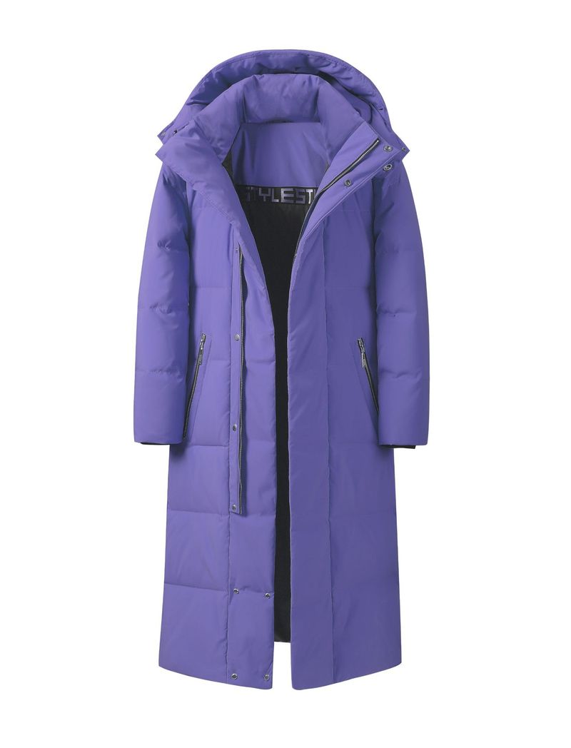 Herrenbekleidung Unisex Langer Daunenmantel mit Kapuze – Ultrawarme Winterjacke für extreme Kälte (-30 °C), wasserdicht und atmungsaktiv, 600 Fill Power Entendaunen_voghion.com