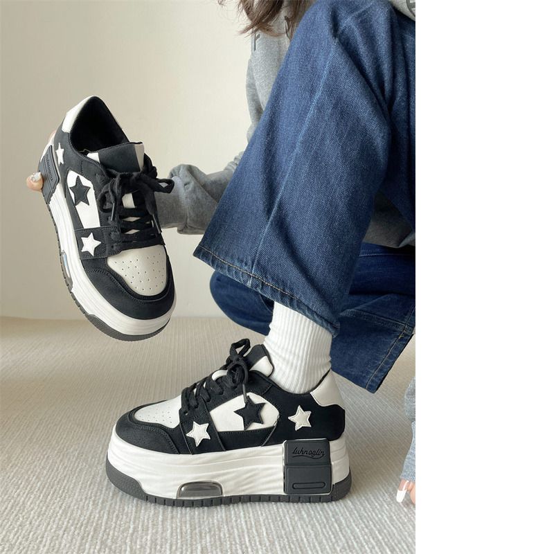 Chaussures européennes à semelle épaisse, décontractées, colorées, polyvalentes, à la mode, Star Song, début du printemps, 2024_voghion.com