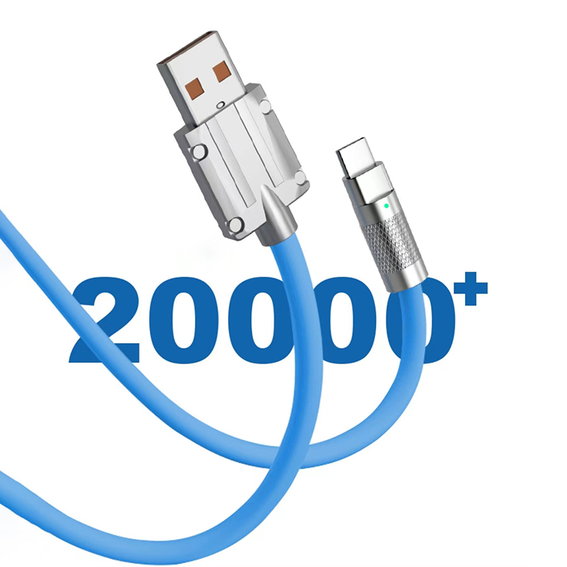 C 120W USB 6A Ultra Hızlı Şarj Kablosu Sıvı Silikon Veri Kablosu C-tipi Şarj Kablosu şarj edilebilir tip_voghion.com