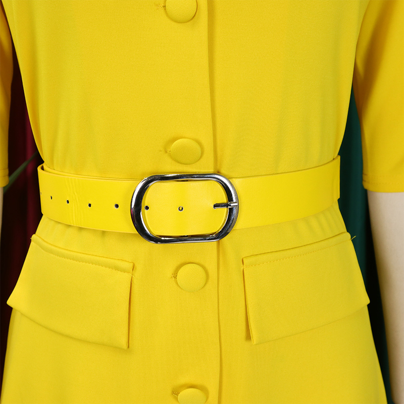 Damen 2024 Herbst Neues V-Ausschnitt Knopf Stil Elegantes Einfarbiges Übergroßes Kleid_voghion.com