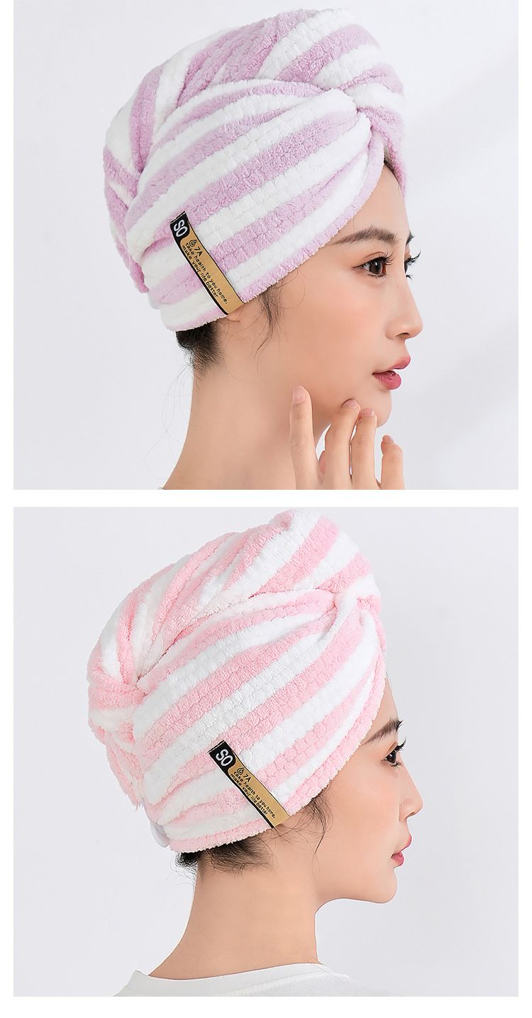 Ultra saugfähiges Haarhandtuch – Schnelltrocknender, antibakterieller Mikrofaser-Haarturban für Damen und Herren (Korallenfleece, fusselt nicht, weich und leicht)_voghion.com