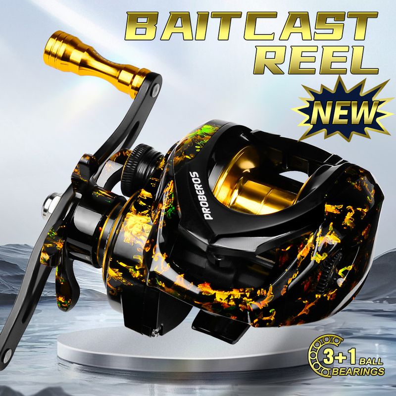 Mulinello da pesca con esca Water Drop Wheel in metallo 3+1BB 7.2:1 Black Sea_voghion.com