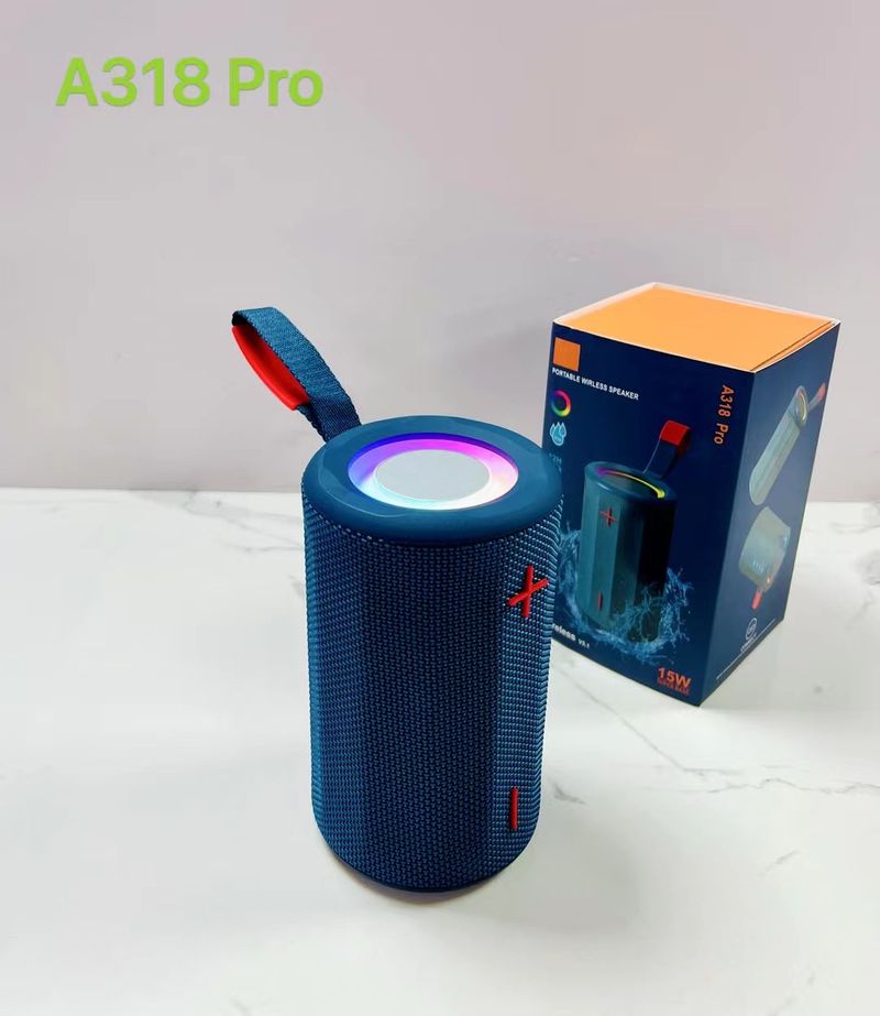 New A318pro Bluetooth waterproof outdoor handheld 15W subwoofer RGB color lights network speaker_voghion.com