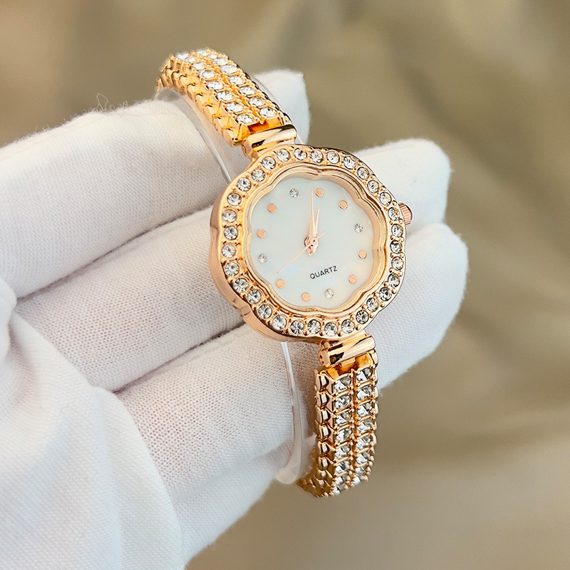 Nei Beimu Face Quartz Gold Set mat Diamanten Full Sky Star Light Luxus Damen Auer fir kleng Leit, Batch_voghion.com