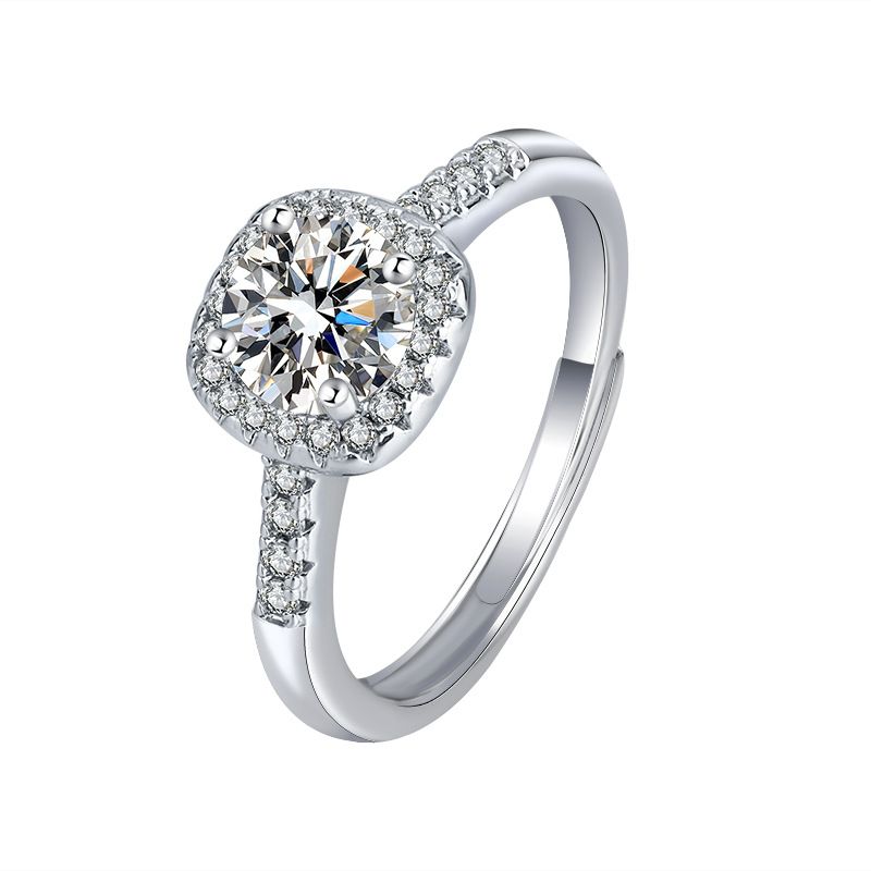 Bague de luxe légère, boucles d'oreilles, collier, bijoux tendance pour femmes, sac carré plein de diamants en Zircon, ensemble de trois pièces_voghion.com