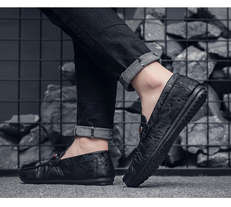 2023 Neue Koreanische Ausgabe Casual Bean Herren Fahren, One Step Lazy Leather S, Lefu_voghion.com