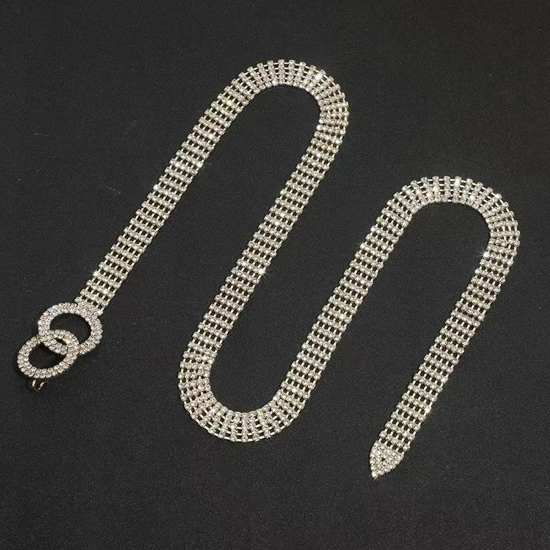Water Full Diamond Women's Belt Set with Crystal Waist Chain_voghion.com