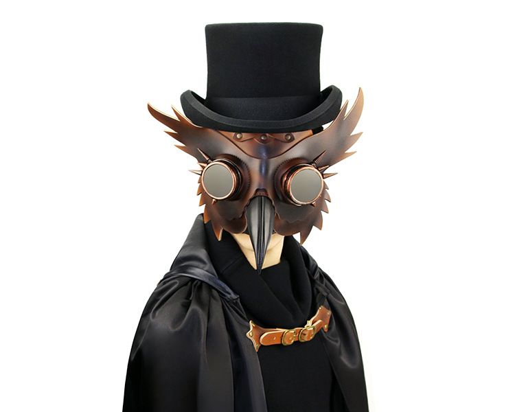 Steampunk medieval Plague Beak Mask Halloween PU Animal mask bar props_voghion.com